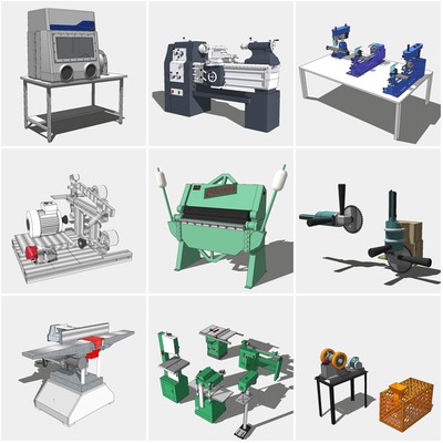 机床设备合集数控车床机电设备SU模型 SU室内小品合集SU模型